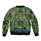 Aotearoa Iwi Whakatohea Sleeve Zip Bomber Jacket Maori Wharenui House Tribal Pattern