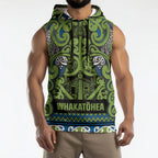 Aotearoa Iwi Whakatohea Sleeveless Hoodie Maori Wharenui House Tribal Pattern