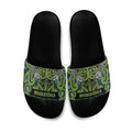 Aotearoa Iwi Whakatohea Slide Sandals Maori Wharenui House Tribal Pattern