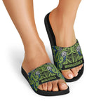 Aotearoa Iwi Whakatohea Slide Sandals Maori Wharenui House Tribal Pattern