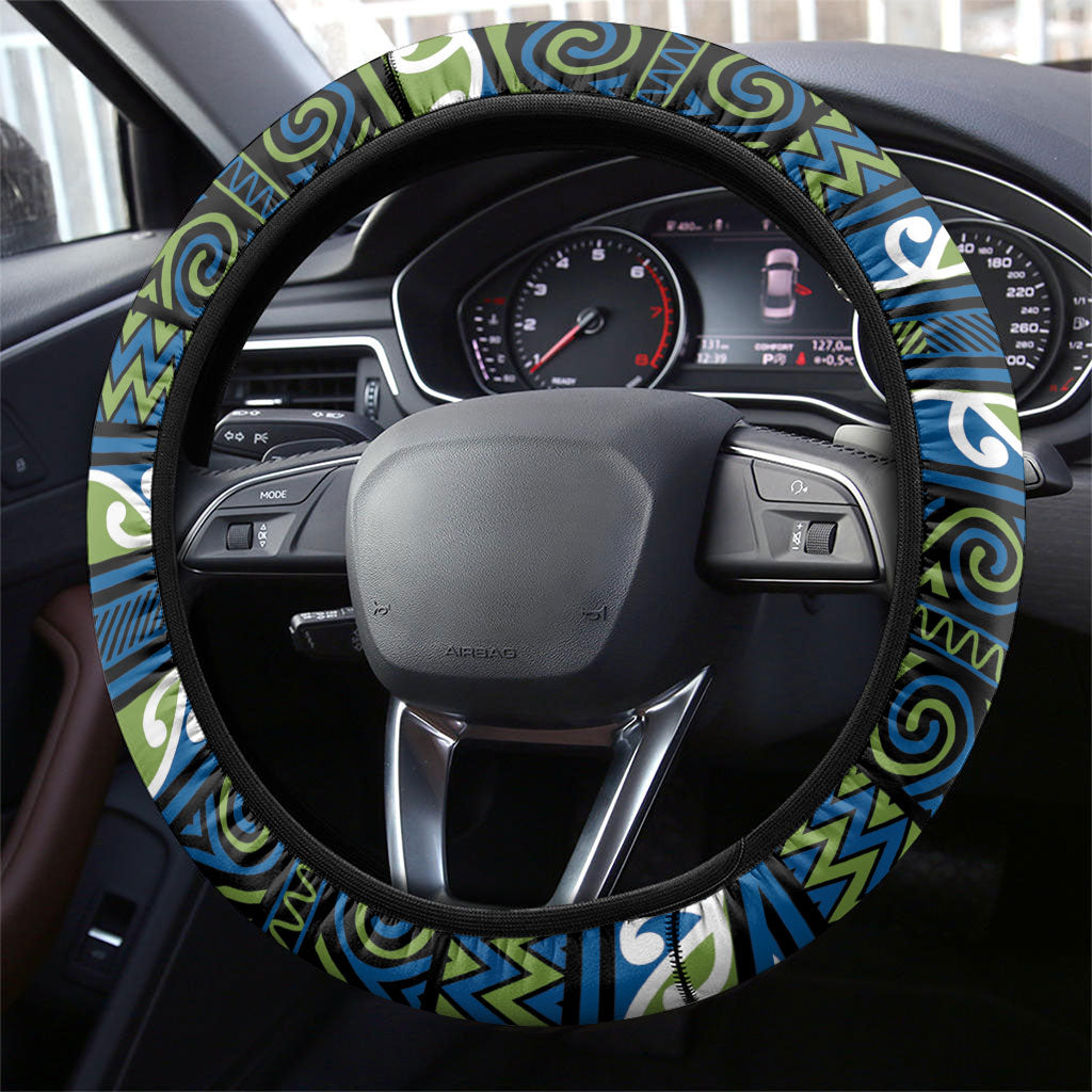 Aotearoa Iwi Whakatohea Steering Wheel Cover Maori Wharenui House Tribal Pattern