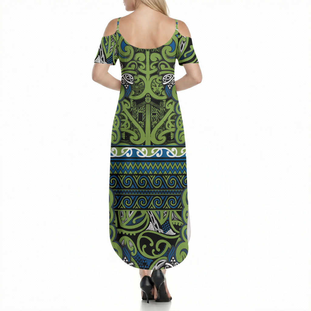 Aotearoa Iwi Whakatohea Summer Maxi Dress Maori Wharenui House Tribal Pattern