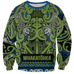 Aotearoa Iwi Whakatohea Sweatshirt Maori Wharenui House Tribal Pattern