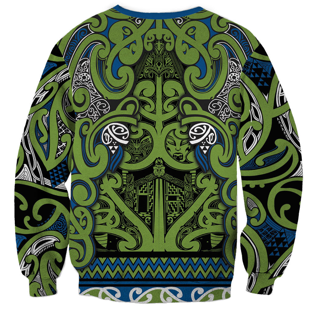 Aotearoa Iwi Whakatohea Sweatshirt Maori Wharenui House Tribal Pattern
