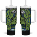 Aotearoa Iwi Whakatohea Tumbler With Handle Maori Wharenui House Tribal Pattern