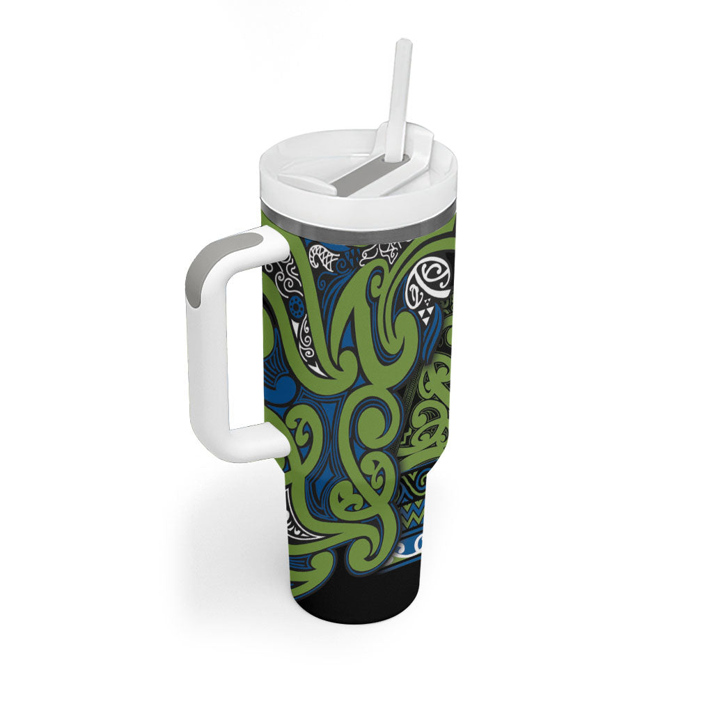 Aotearoa Iwi Whakatohea Tumbler With Handle Maori Wharenui House Tribal Pattern