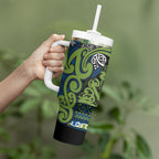 Aotearoa Iwi Whakatohea Tumbler With Handle Maori Wharenui House Tribal Pattern