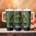 Aotearoa Iwi Whakatohea Tumbler With Handle Maori Wharenui House Tribal Pattern