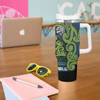 Aotearoa Iwi Whakatohea Tumbler With Handle Maori Wharenui House Tribal Pattern