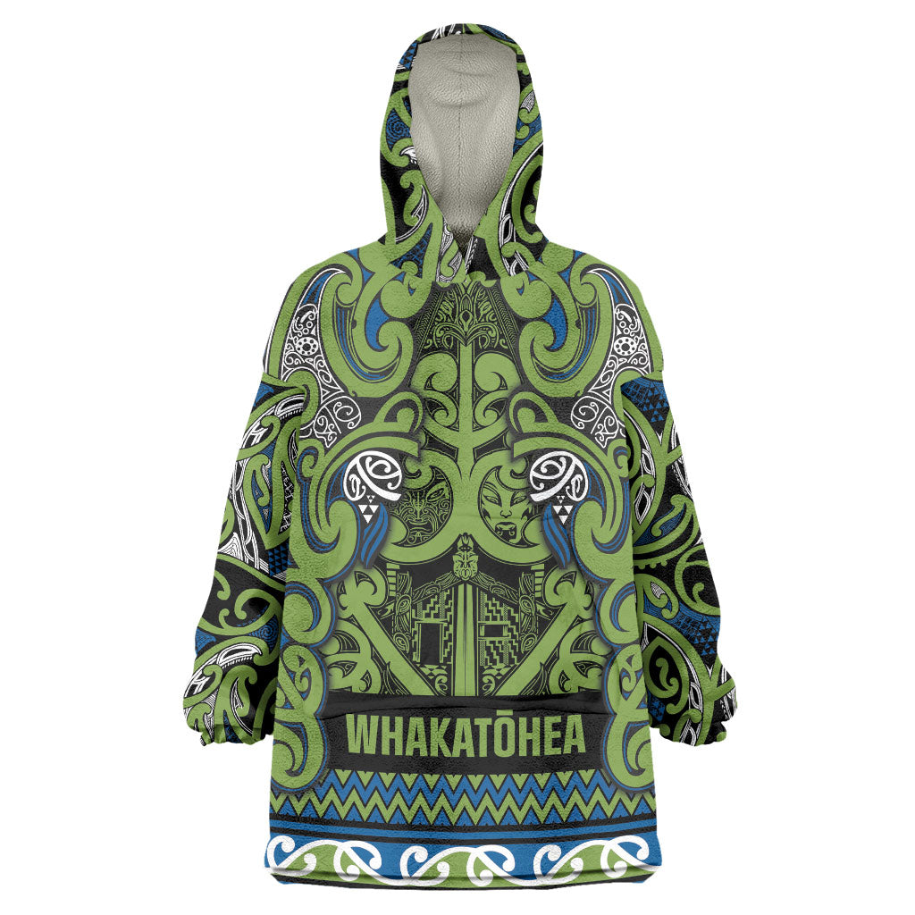 Aotearoa Iwi Whakatohea Wearable Blanket Hoodie Maori Wharenui House Tribal Pattern