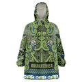 Aotearoa Iwi Whakatohea Wearable Blanket Hoodie Maori Wharenui House Tribal Pattern