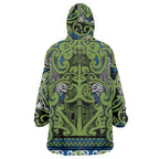 Aotearoa Iwi Whakatohea Wearable Blanket Hoodie Maori Wharenui House Tribal Pattern