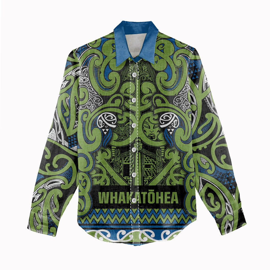 Aotearoa Iwi Whakatohea Women Casual Shirt Maori Wharenui House Tribal Pattern