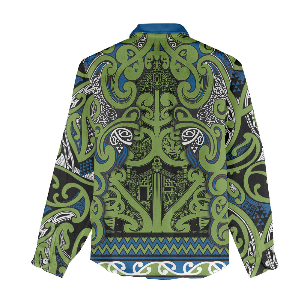 Aotearoa Iwi Whakatohea Women Casual Shirt Maori Wharenui House Tribal Pattern
