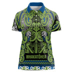 Aotearoa Iwi Whakatohea Women Polo Shirt Maori Wharenui House Tribal Pattern