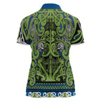 Aotearoa Iwi Whakatohea Women Polo Shirt Maori Wharenui House Tribal Pattern