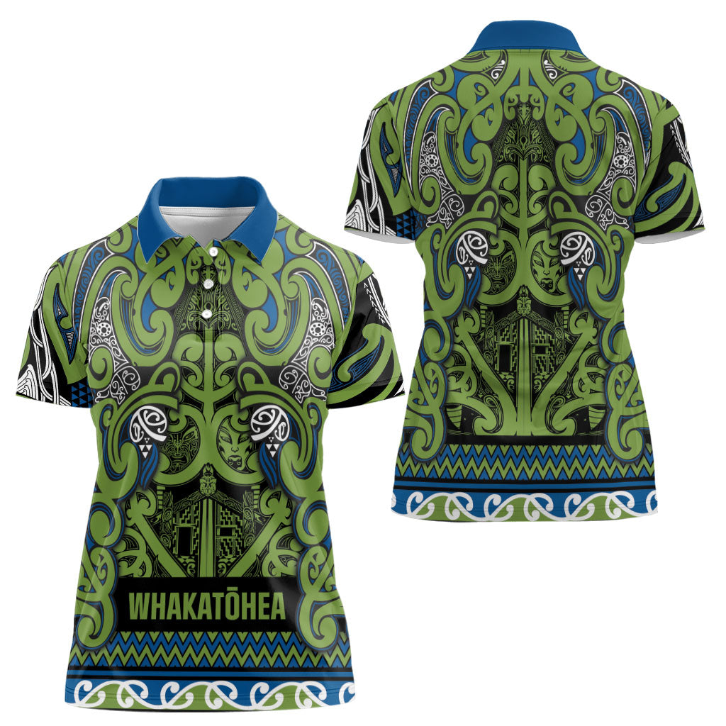 Aotearoa Iwi Whakatohea Women Polo Shirt Maori Wharenui House Tribal Pattern