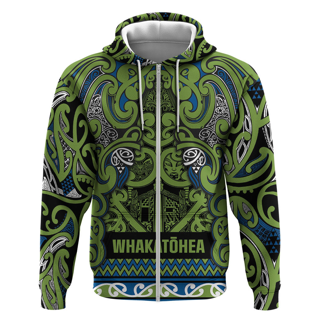 Aotearoa Iwi Whakatohea Zip Hoodie Maori Wharenui House Tribal Pattern