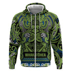 Aotearoa Iwi Whakatohea Zip Hoodie Maori Wharenui House Tribal Pattern