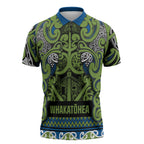 Aotearoa Iwi Whakatohea Zipper Polo Shirt Maori Wharenui House Tribal Pattern