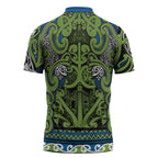 Aotearoa Iwi Whakatohea Zipper Polo Shirt Maori Wharenui House Tribal Pattern