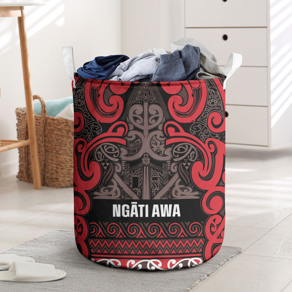 Aotearoa Iwi Ngati Awa Laundry Basket Maori Wharenui House Tribal Pattern