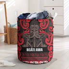 Aotearoa Iwi Ngati Awa Laundry Basket Maori Wharenui House Tribal Pattern