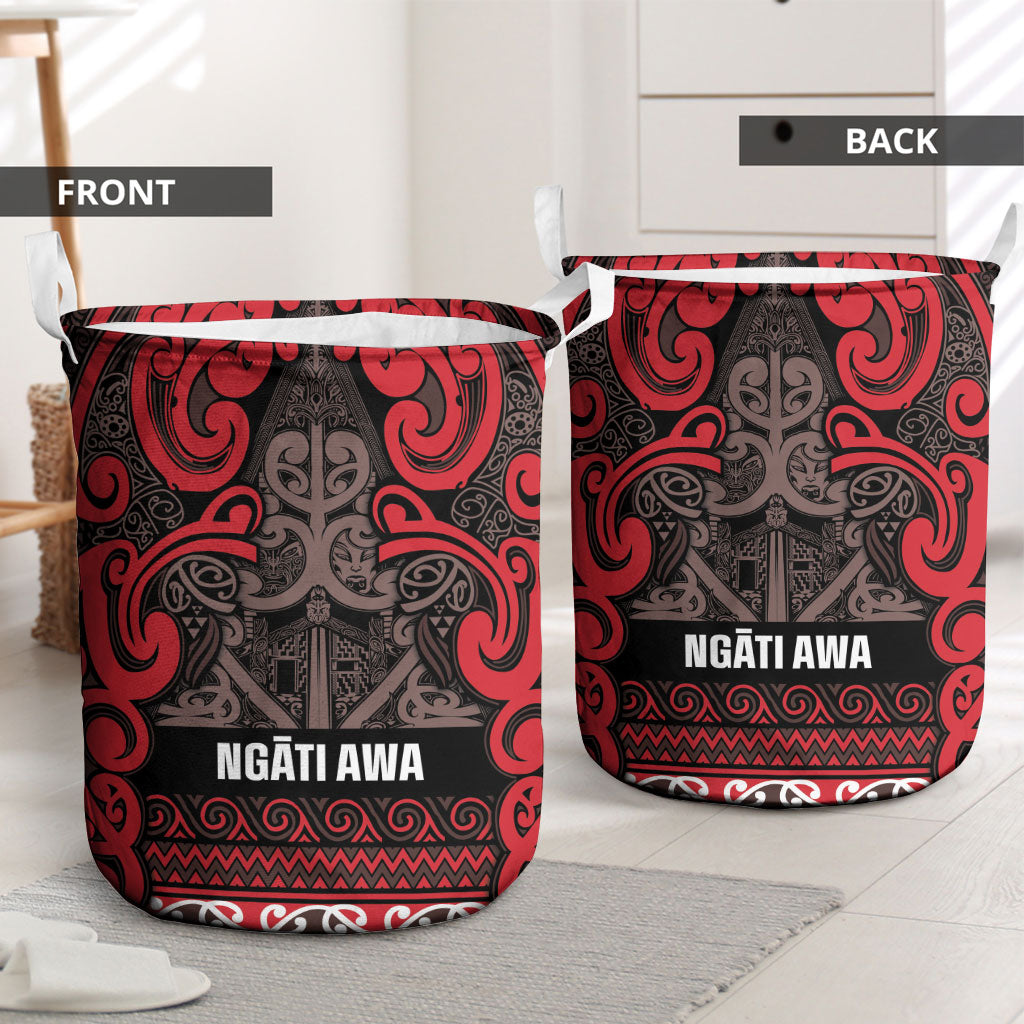 Aotearoa Iwi Ngati Awa Laundry Basket Maori Wharenui House Tribal Pattern