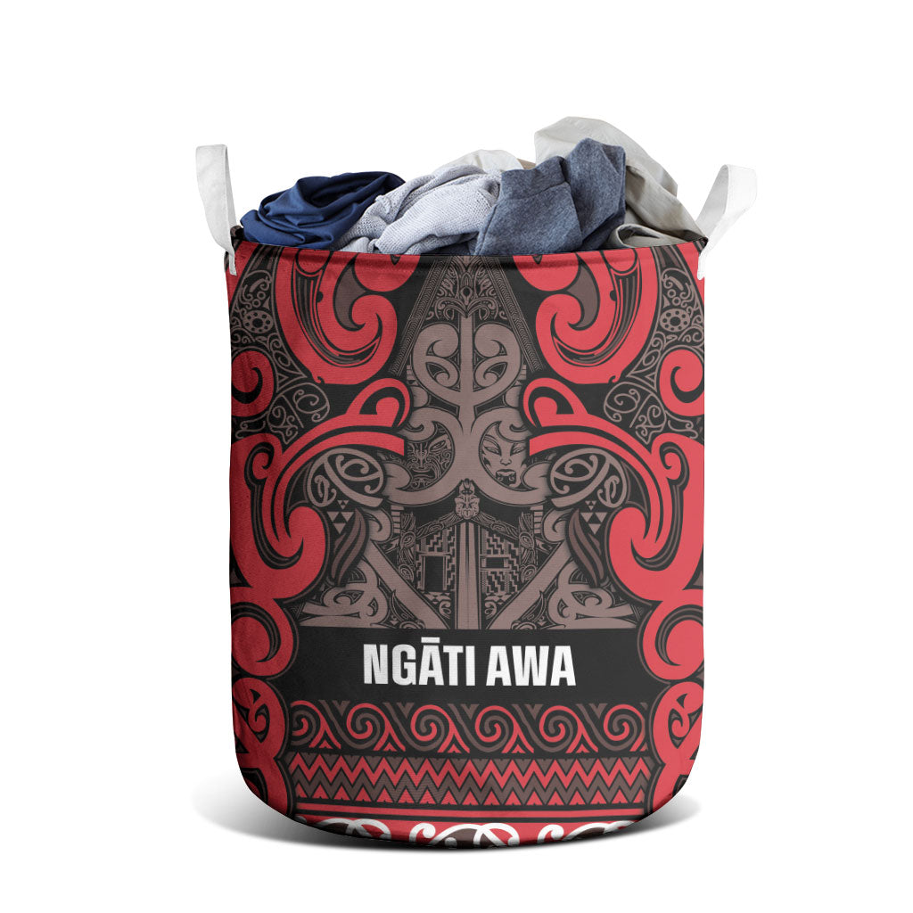 Aotearoa Iwi Ngati Awa Laundry Basket Maori Wharenui House Tribal Pattern