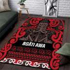 Aotearoa Iwi Ngati Awa Area Rug Maori Wharenui House Tribal Pattern