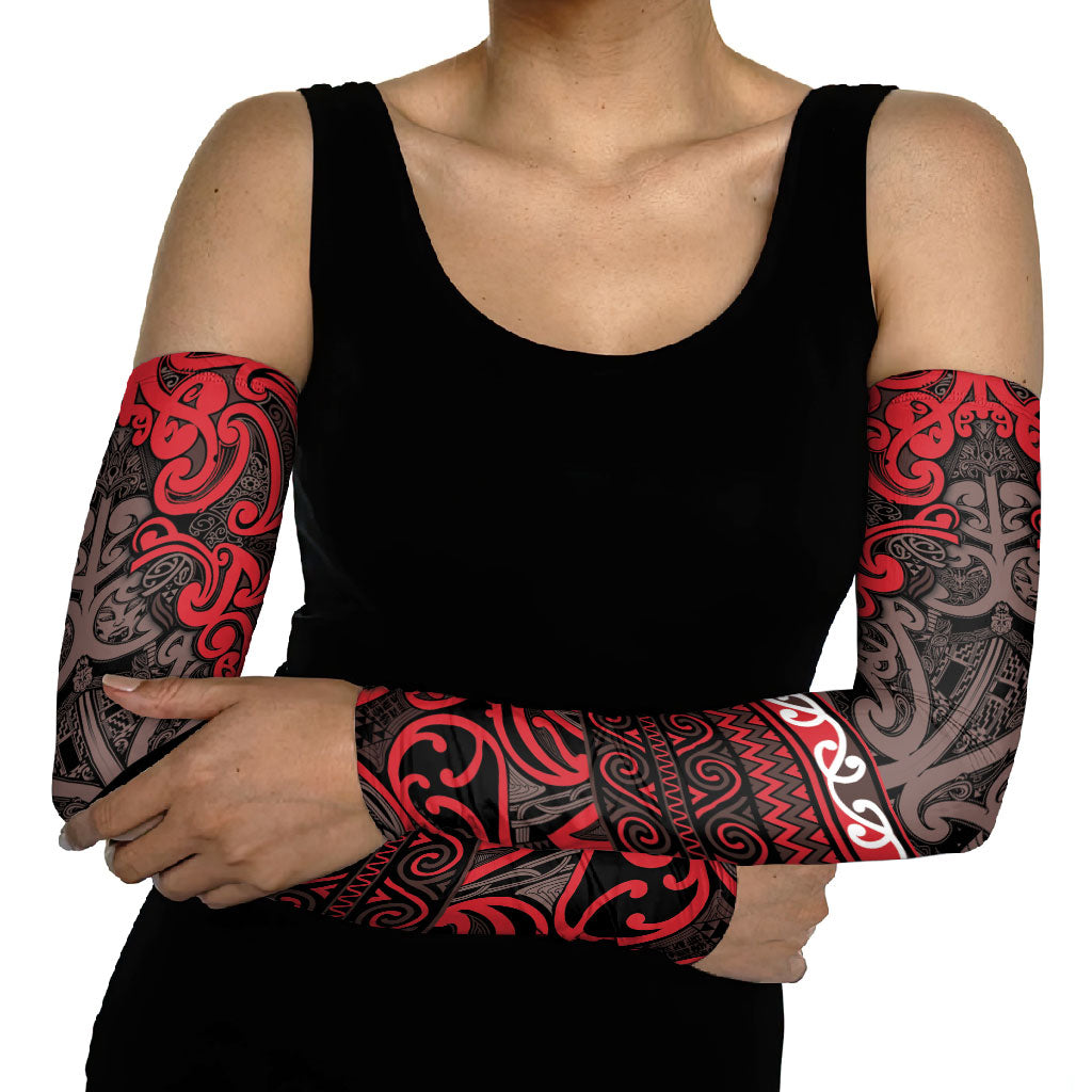 Aotearoa Iwi Ngati Awa Arm Sleeves Maori Wharenui House Tribal Pattern