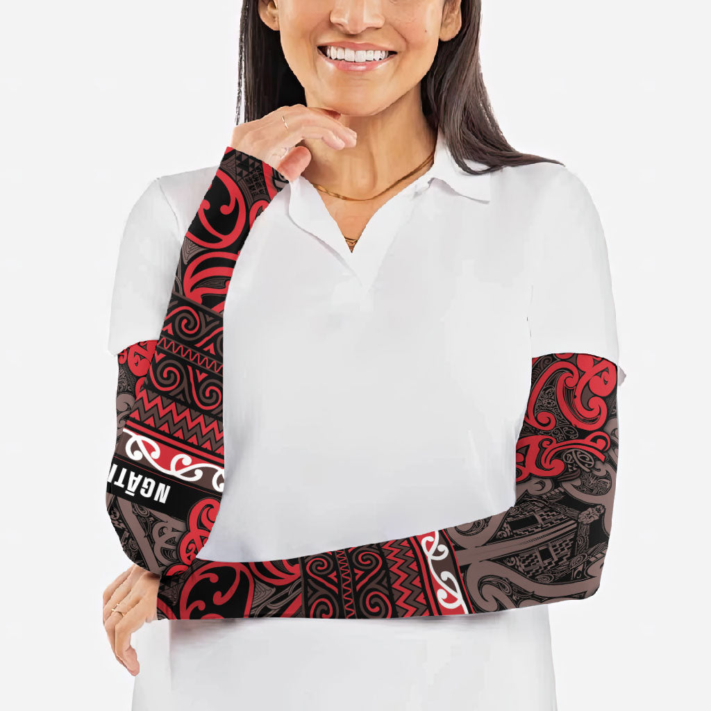 Aotearoa Iwi Ngati Awa Arm Sleeves Maori Wharenui House Tribal Pattern
