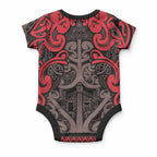 Aotearoa Iwi Ngati Awa Baby Onesie Maori Wharenui House Tribal Pattern