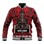 Aotearoa Iwi Ngati Awa Baseball Jacket Maori Wharenui House Tribal Pattern