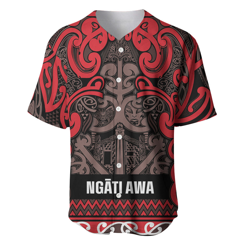Aotearoa Iwi Ngati Awa Baseball Jersey Maori Wharenui House Tribal Pattern