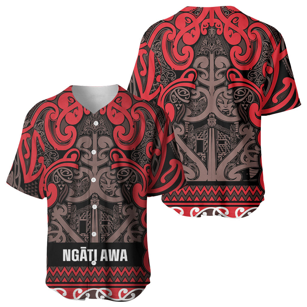 Aotearoa Iwi Ngati Awa Baseball Jersey Maori Wharenui House Tribal Pattern