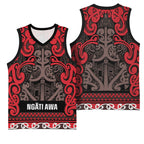 Aotearoa Iwi Ngati Awa Basketball Jersey Maori Wharenui House Tribal Pattern