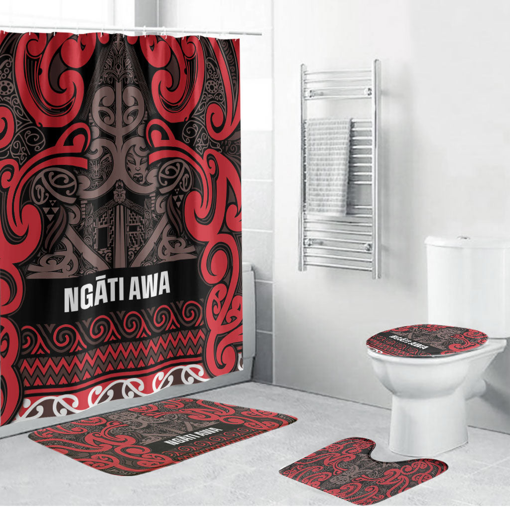 Aotearoa Iwi Ngati Awa Bathroom Set Maori Wharenui House Tribal Pattern