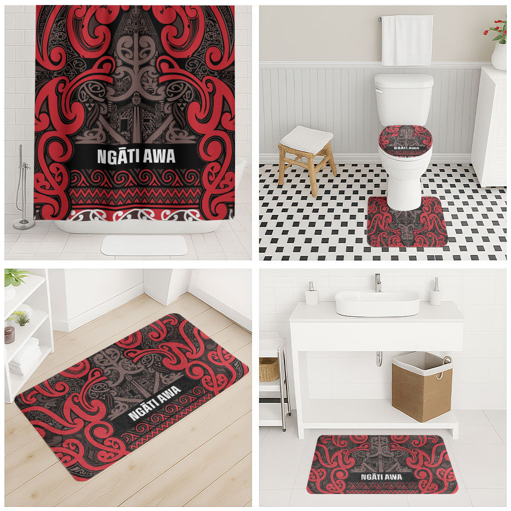 Aotearoa Iwi Ngati Awa Bathroom Set Maori Wharenui House Tribal Pattern