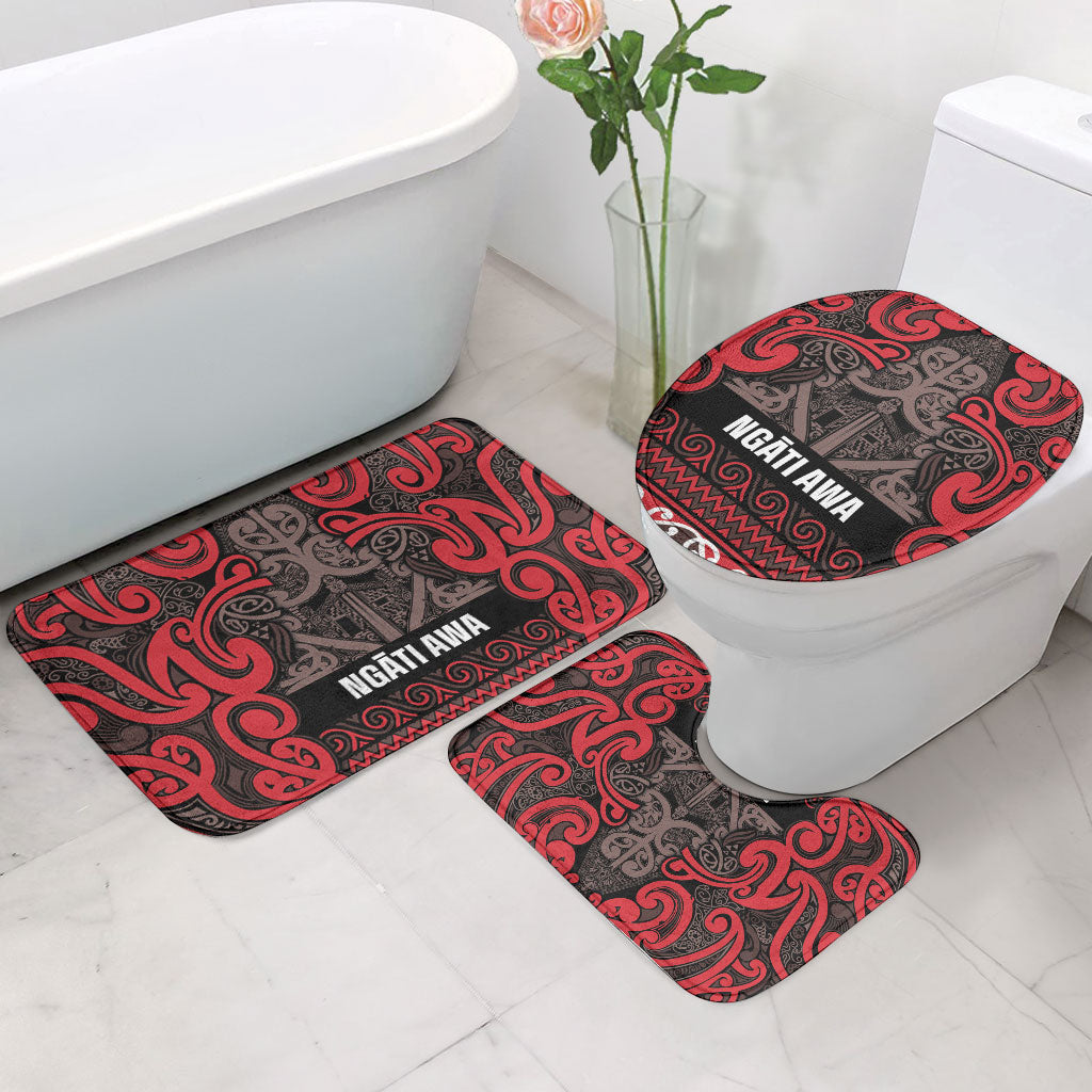 Aotearoa Iwi Ngati Awa Bathroom Set Maori Wharenui House Tribal Pattern