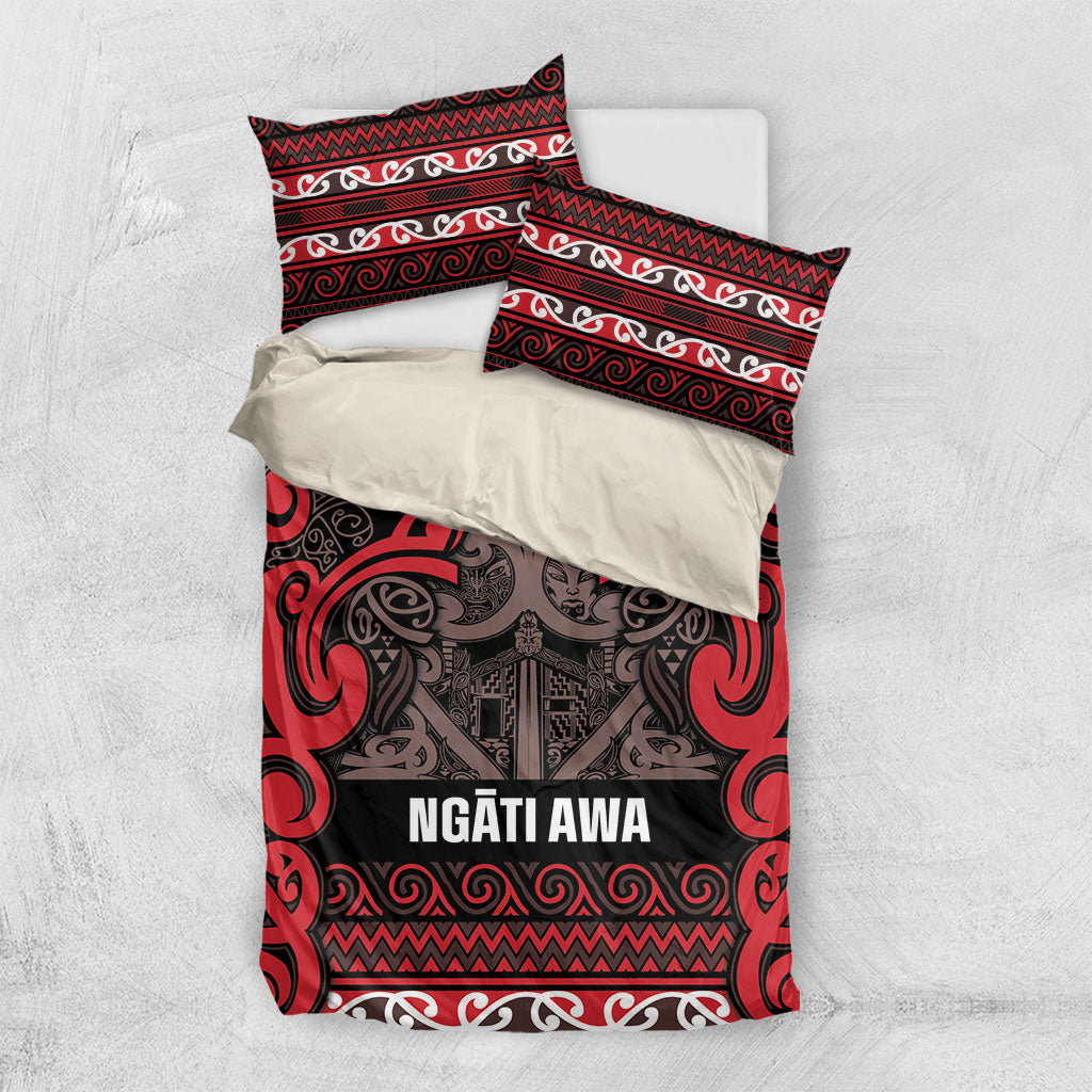 Aotearoa Iwi Ngati Awa Bedding Set Maori Wharenui House Tribal Pattern