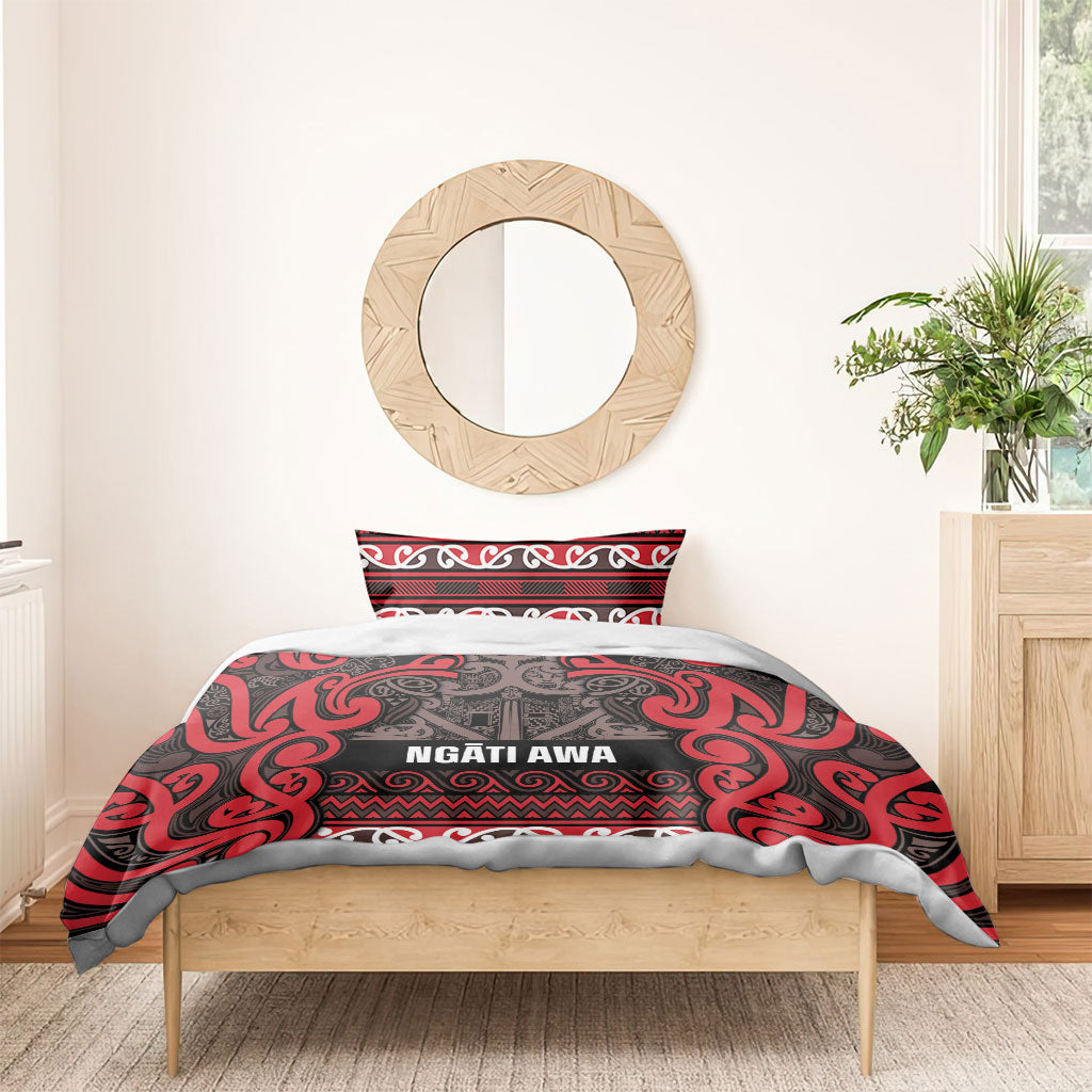 Aotearoa Iwi Ngati Awa Bedding Set Maori Wharenui House Tribal Pattern