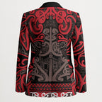 Aotearoa Iwi Ngati Awa Blazer Maori Wharenui House Tribal Pattern