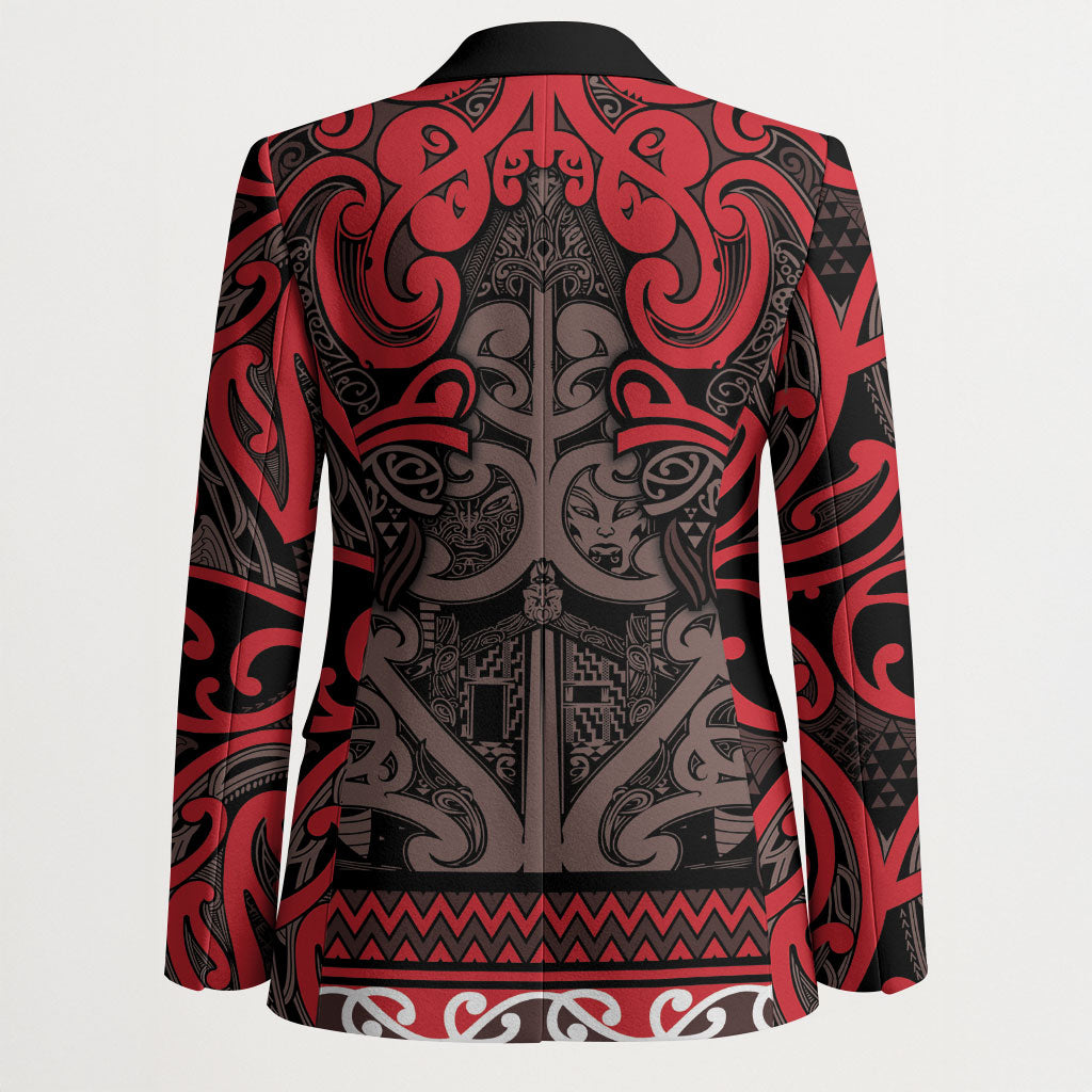 Aotearoa Iwi Ngati Awa Blazer Maori Wharenui House Tribal Pattern