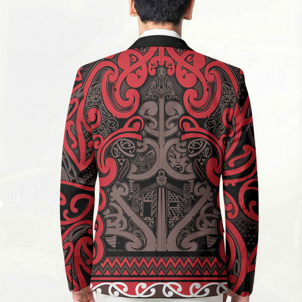 Aotearoa Iwi Ngati Awa Blazer Maori Wharenui House Tribal Pattern