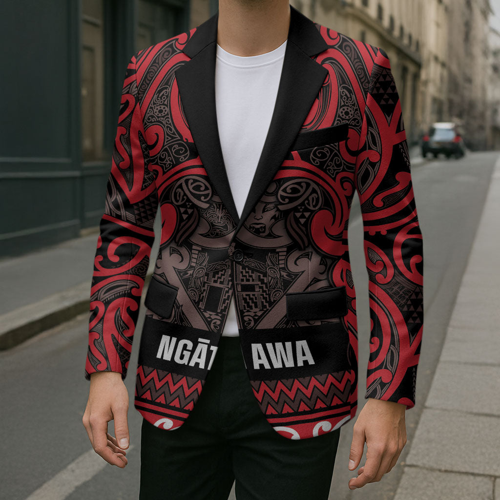 Aotearoa Iwi Ngati Awa Blazer Maori Wharenui House Tribal Pattern