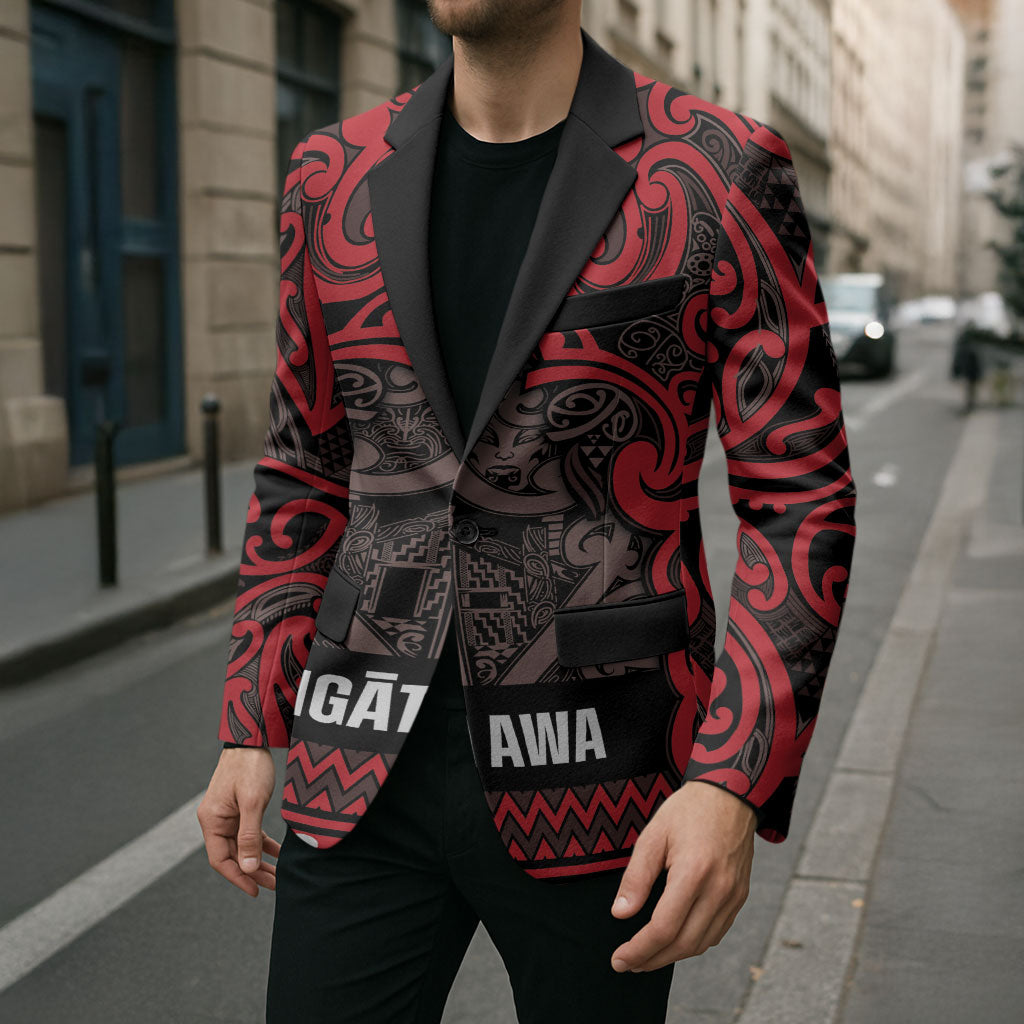 Aotearoa Iwi Ngati Awa Blazer Maori Wharenui House Tribal Pattern