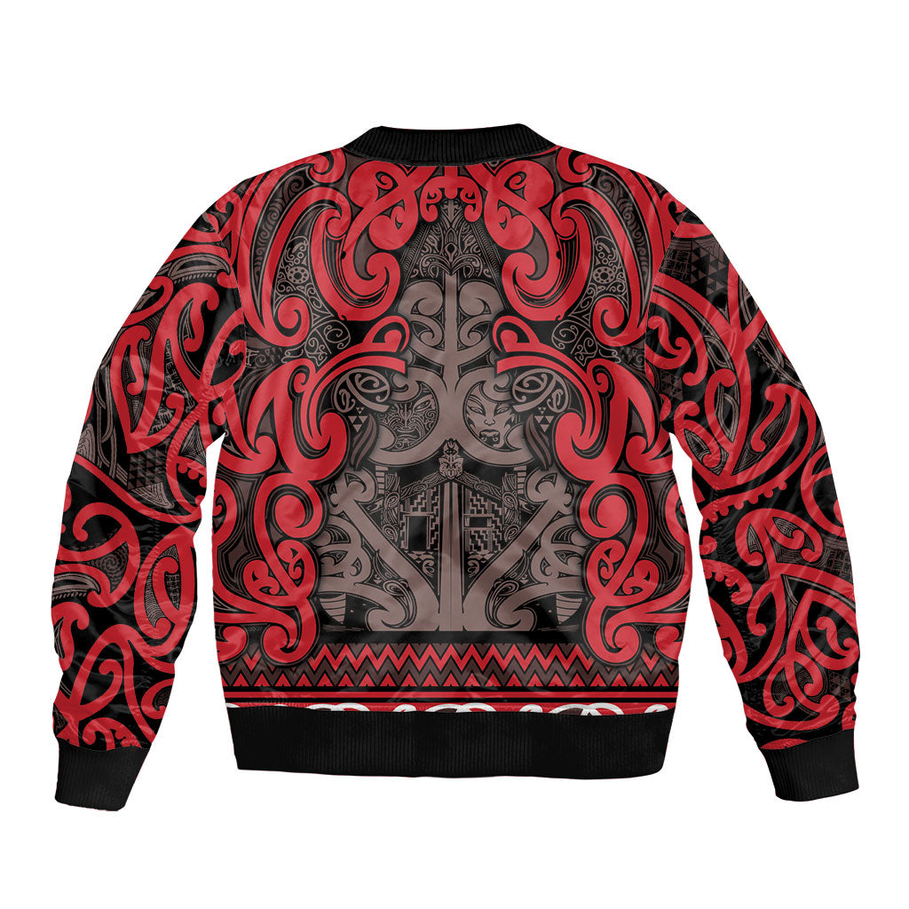 Aotearoa Iwi Ngati Awa Bomber Jacket Maori Wharenui House Tribal Pattern