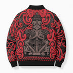 Aotearoa Iwi Ngati Awa Bomber Puffer Jacket Maori Wharenui House Tribal Pattern