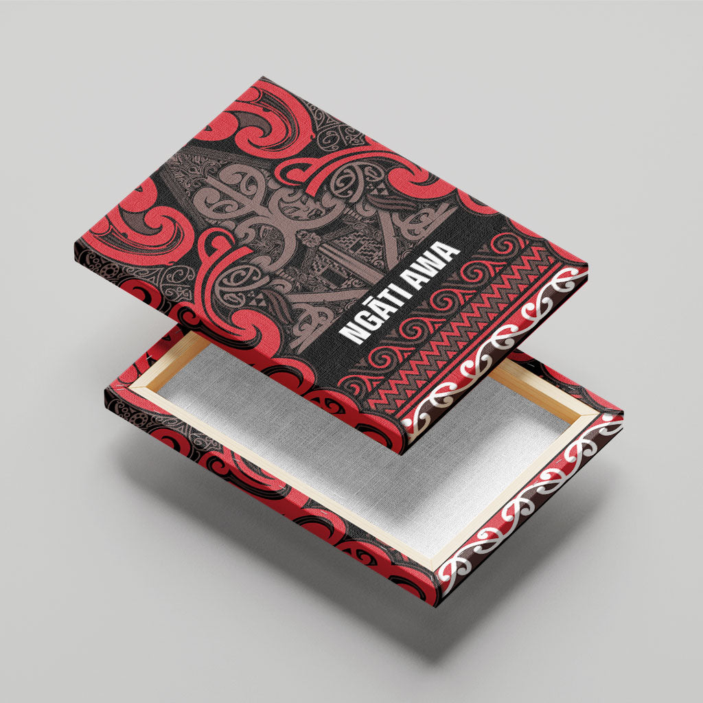 Aotearoa Iwi Ngati Awa Canvas Wall Art Maori Wharenui House Tribal Pattern